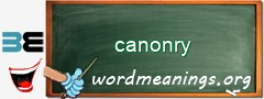 WordMeaning blackboard for canonry